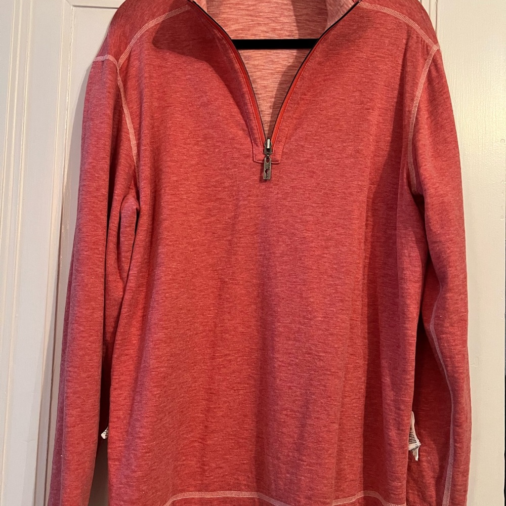 ~Tommy Bahama Tangerine Reversible 1/2 Zip Sz. L *EUC* MSRP: $129+tax retail - Picture 5 of 11
